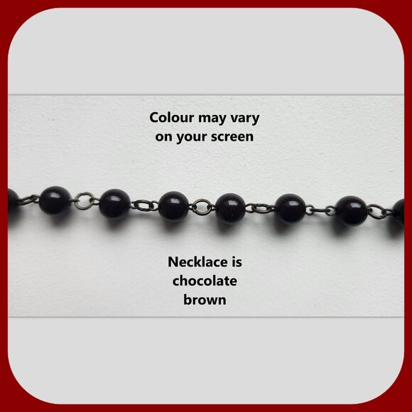 STELLA & DOT || 16” Brown Bead Necklace - Picture 2 of 5